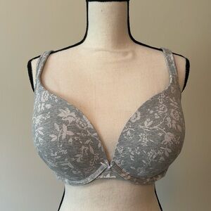 Gray floral Lane Bryant Cacique 40DD bra